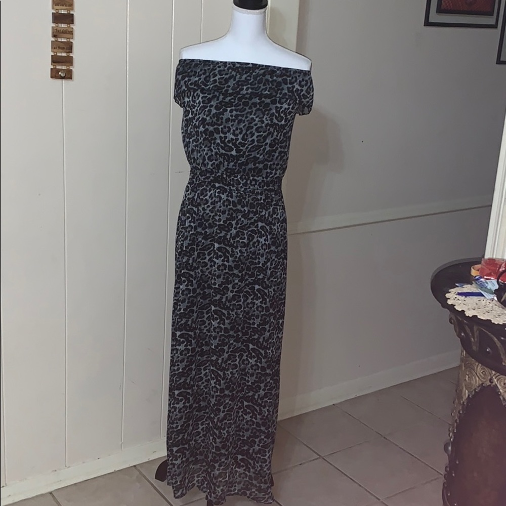 L8ter Leopard print long dress size L